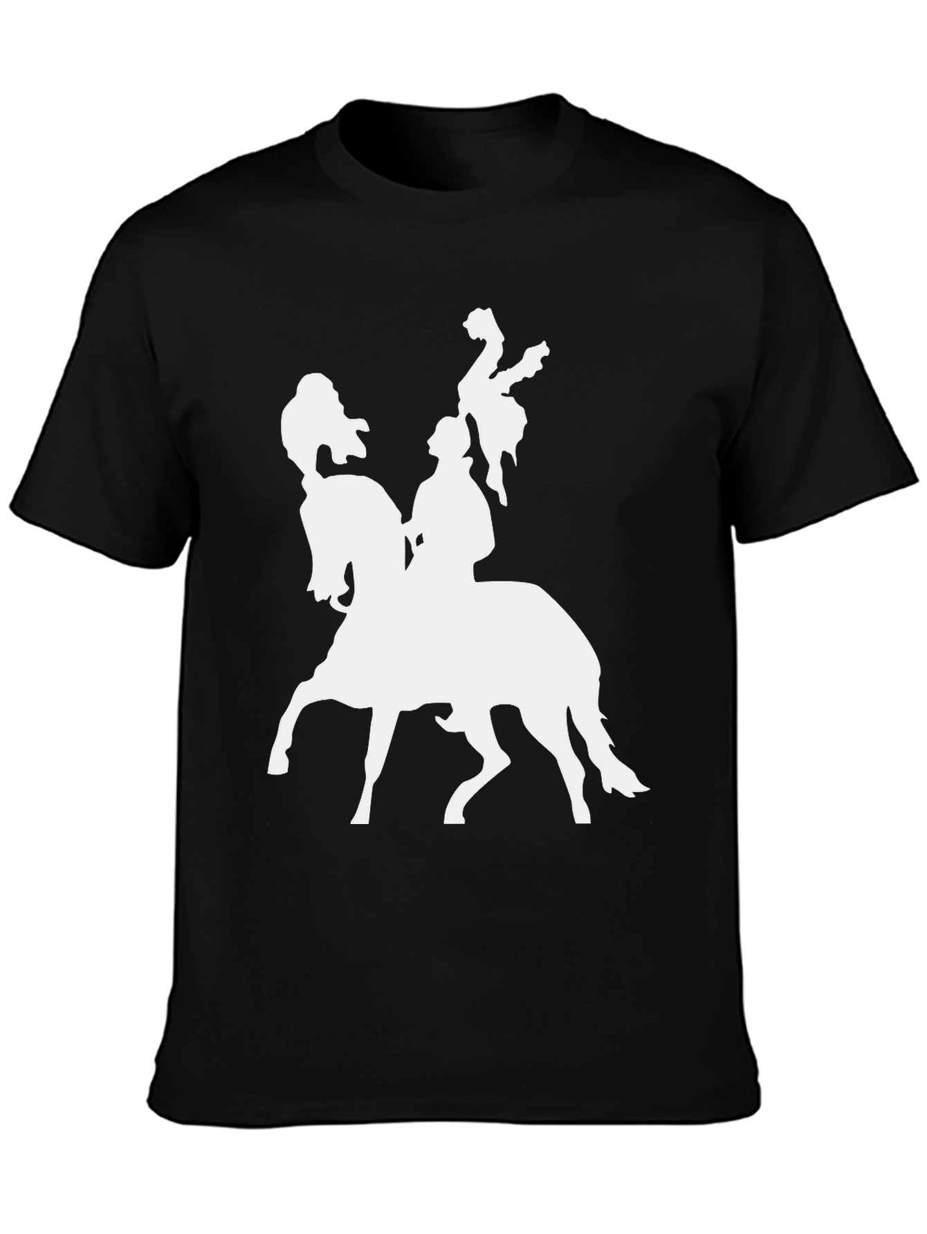 Black T-Shirt with Horse Rider Graphic