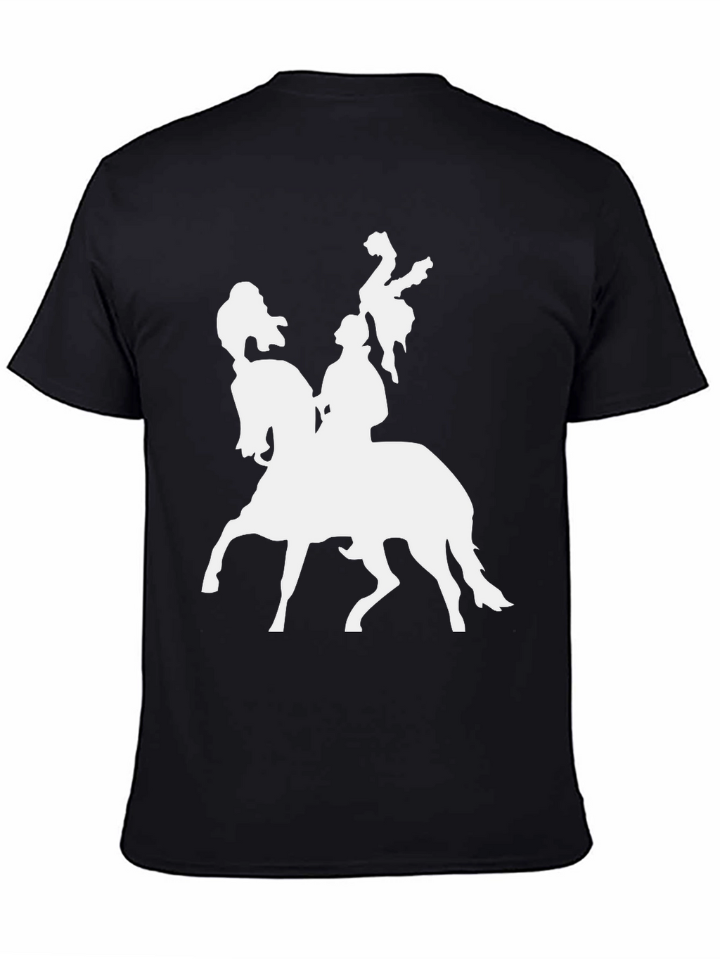 Black T-Shirt with Horse Rider Graphic