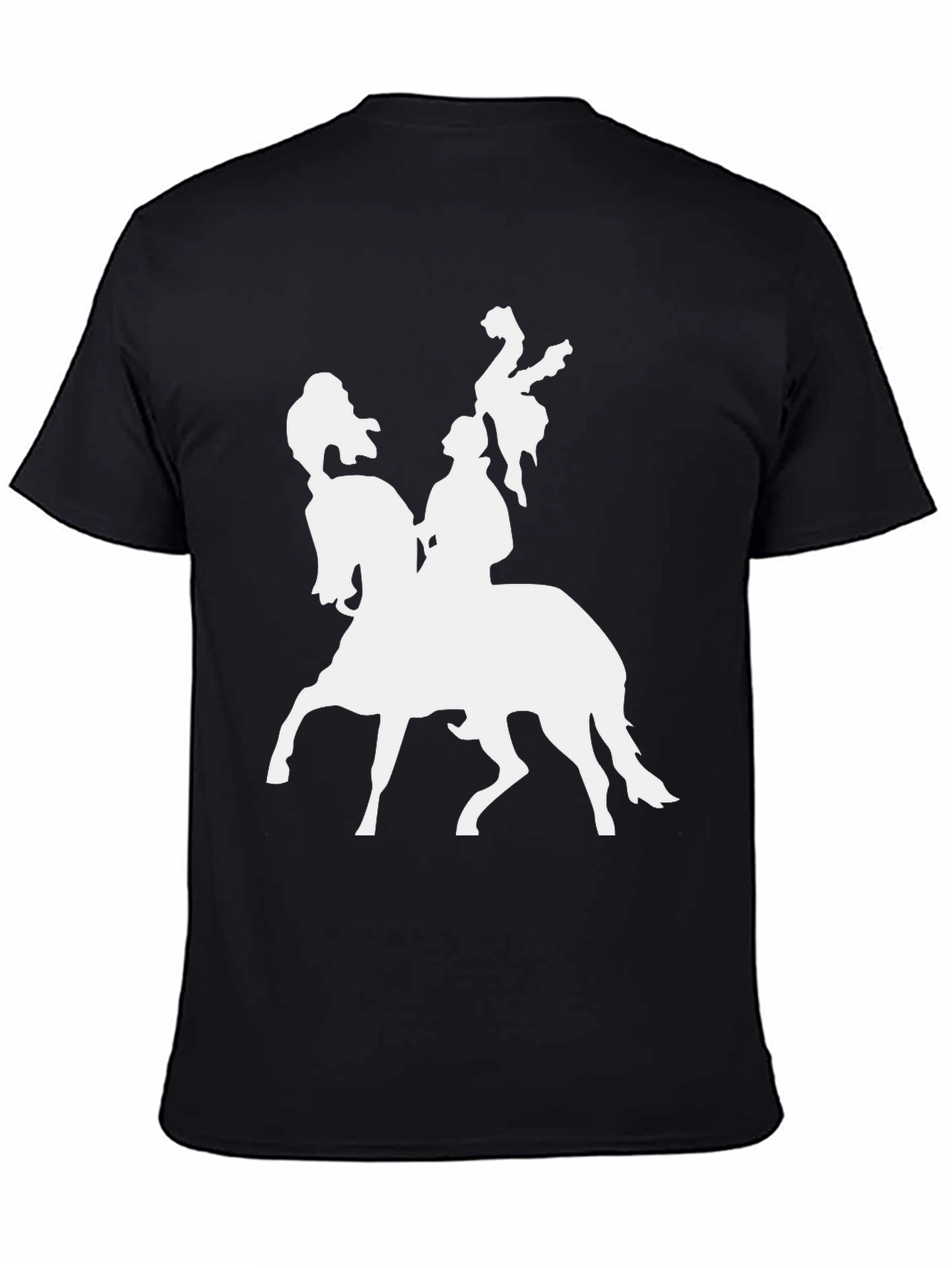 Black T-Shirt with Horse Rider Graphic