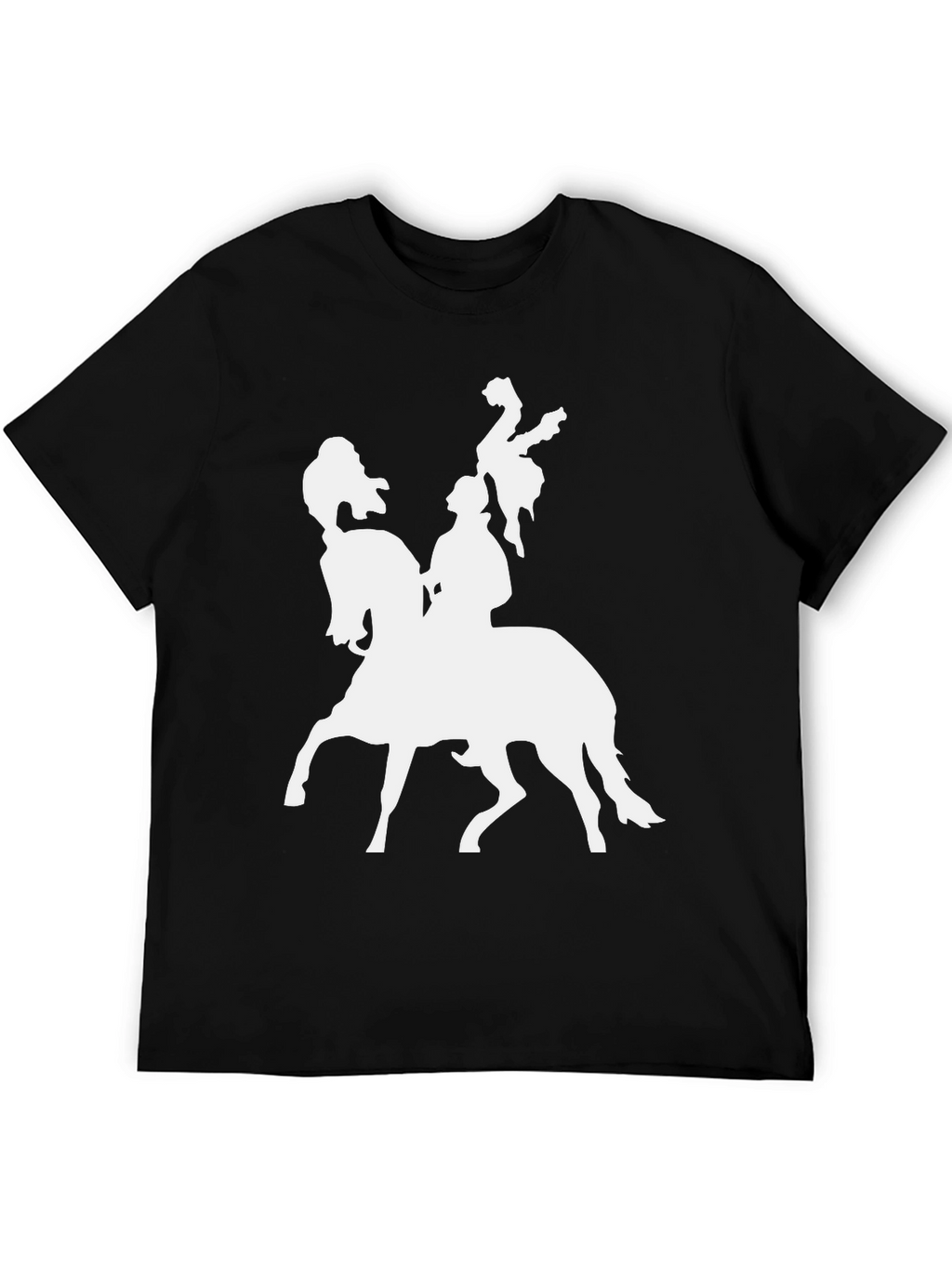 Black T-Shirt with Horse Rider Graphic