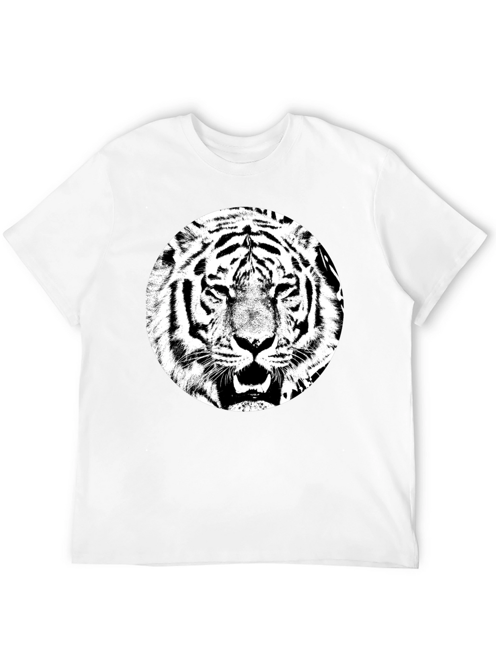 Tiger Graphic Tee - Black Cotton T-Shirt
