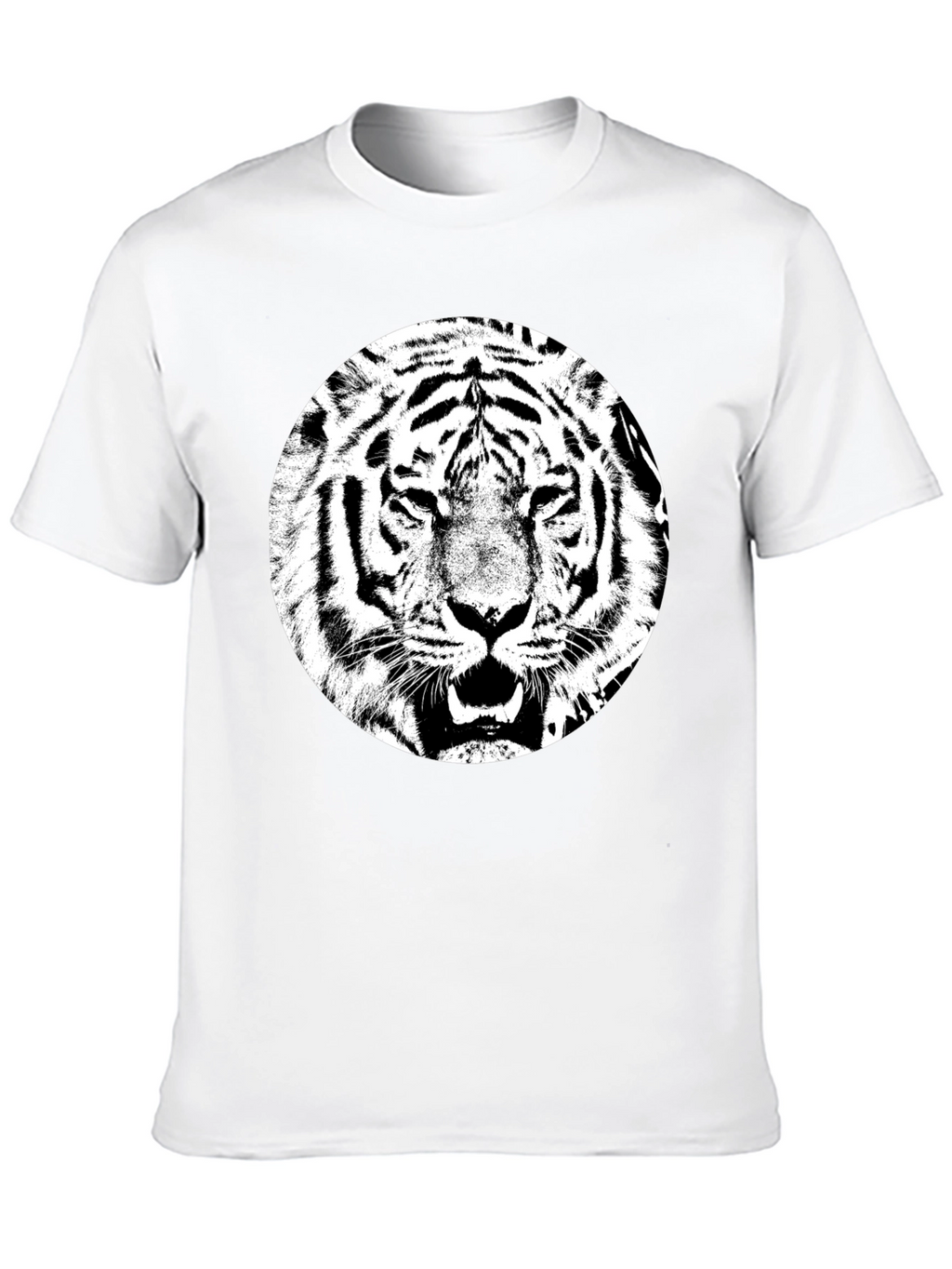 Tiger Graphic Tee - Black Cotton T-Shirt