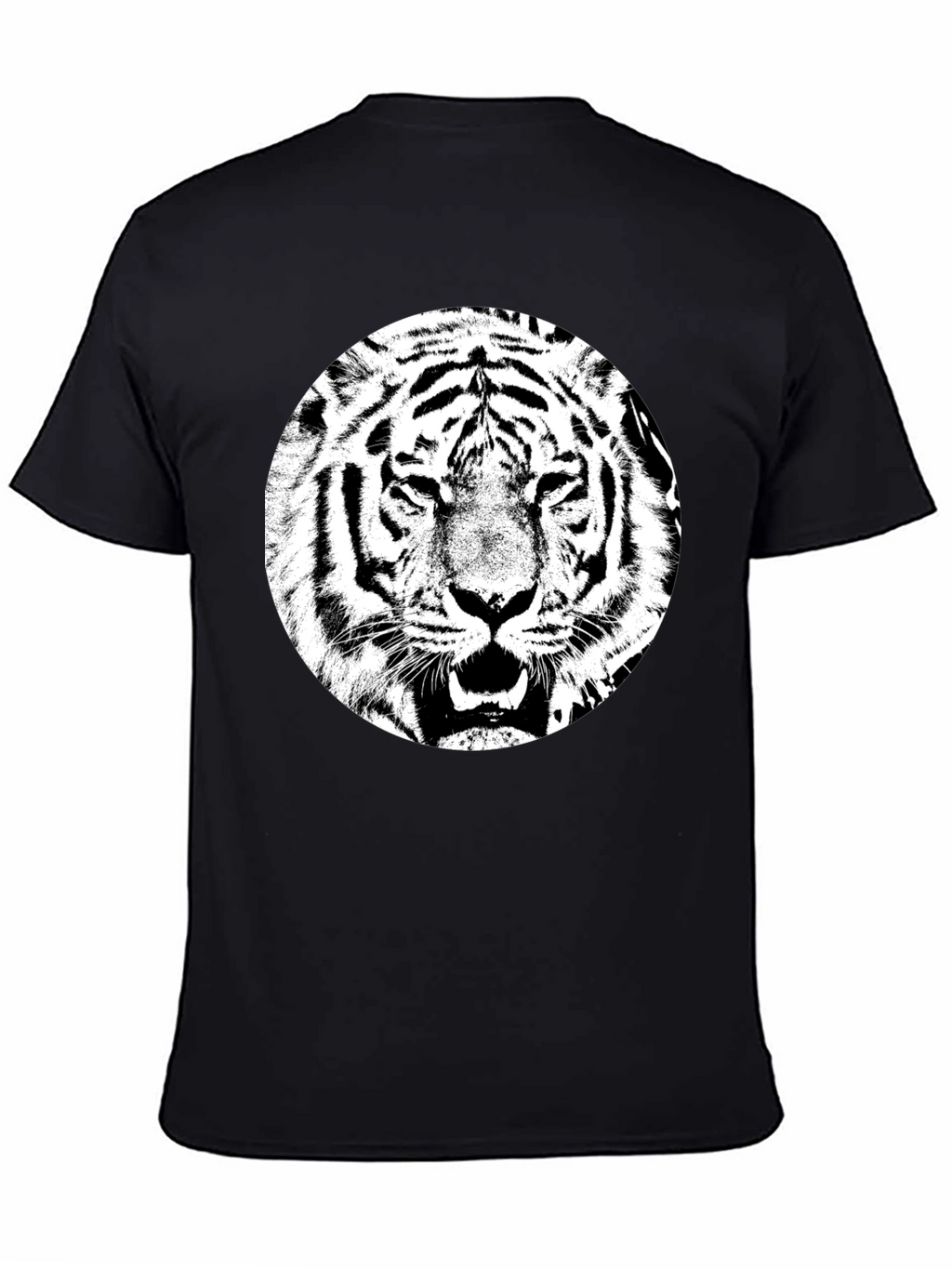 Tiger Graphic Tee - Black Cotton T-Shirt