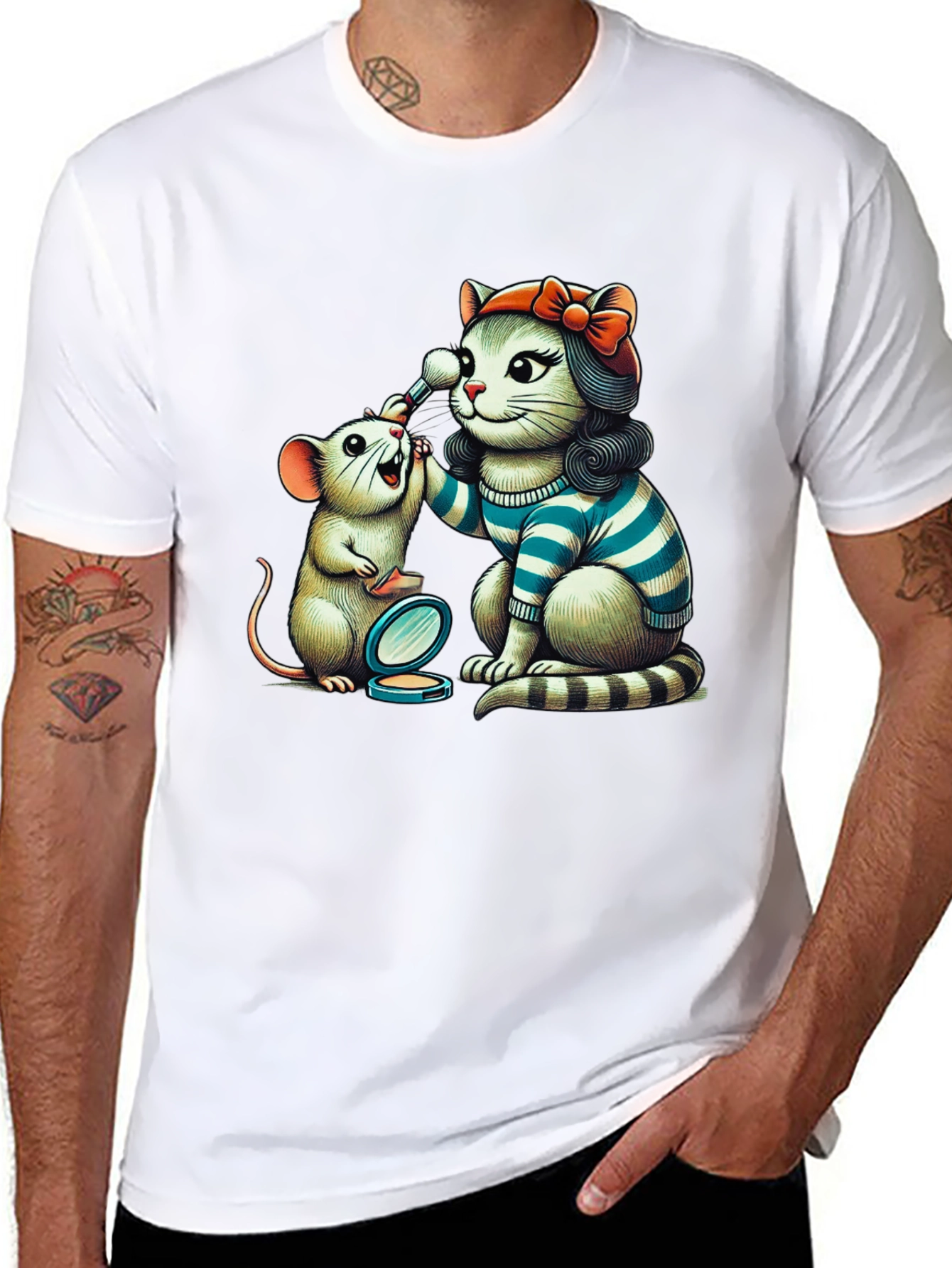 Cat & Mouse Makeup T-Shirt