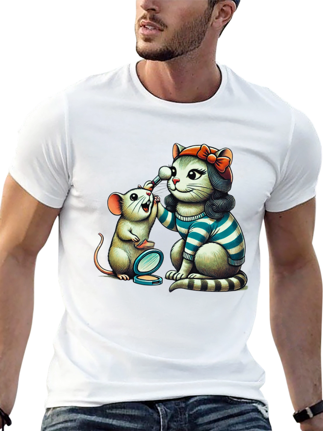 Cat & Mouse Makeup T-Shirt