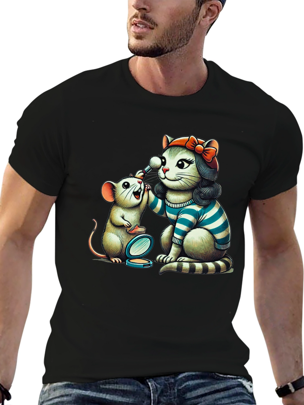 Cat & Mouse Makeup T-Shirt