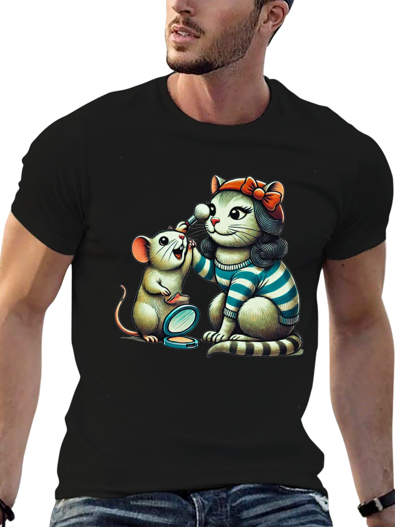Cat & Mouse Makeup T-Shirt