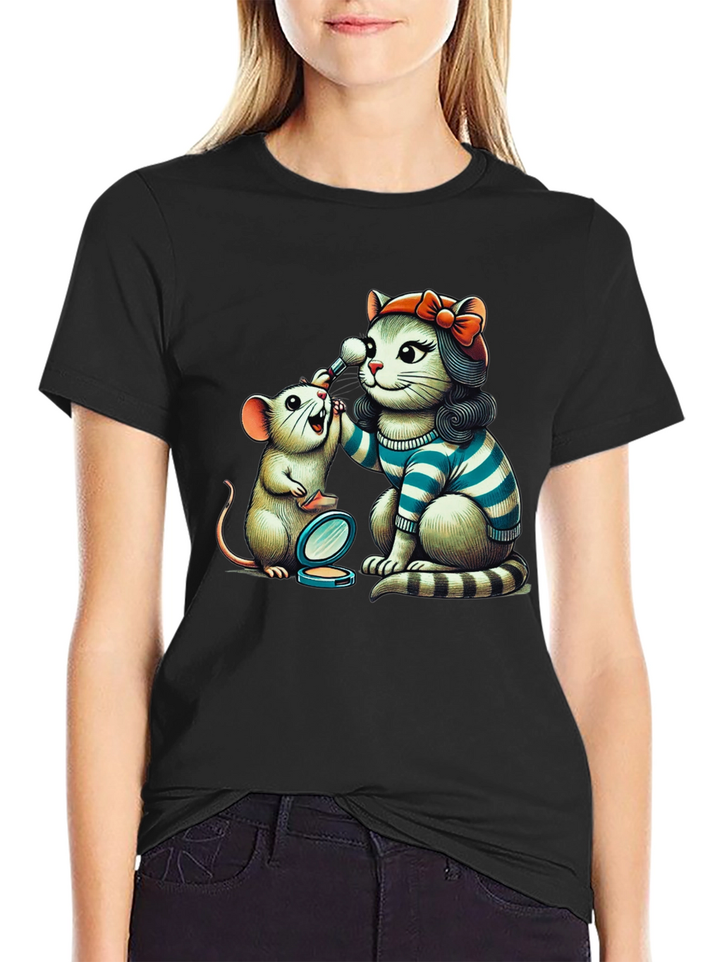 Cat & Mouse Makeup T-Shirt