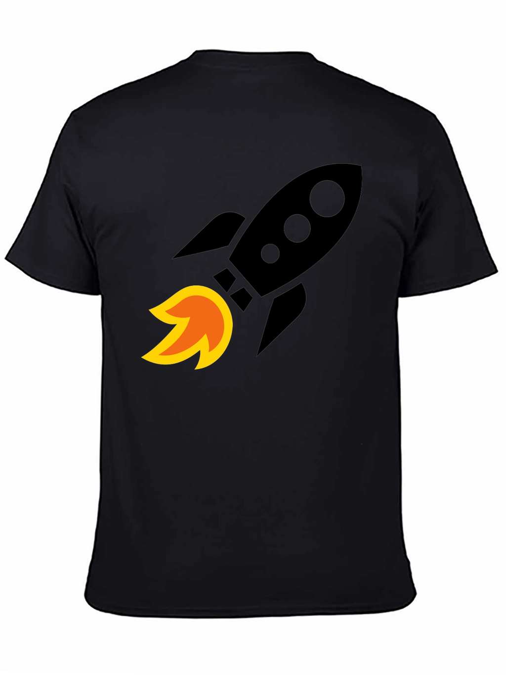 Rocket Launch Graphic T-Shirt - Bold Black Cotton Tee