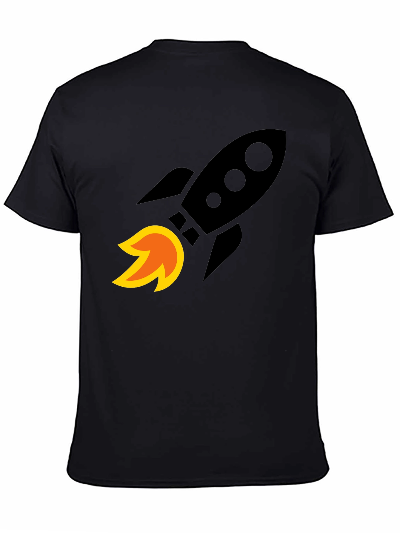 Rocket Launch Graphic T-Shirt - Bold Black Cotton Tee