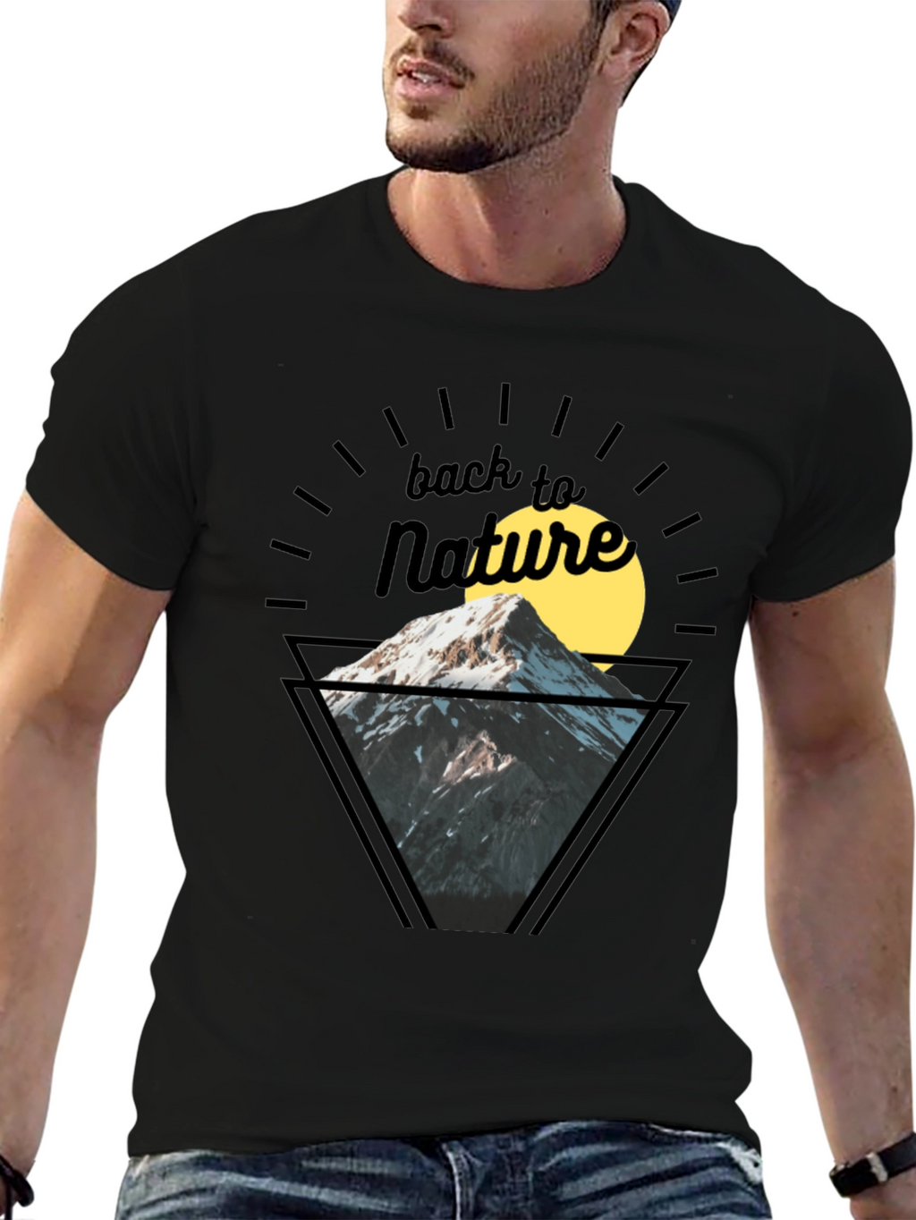 Back to Nature Mountain Graphic T-Shirt