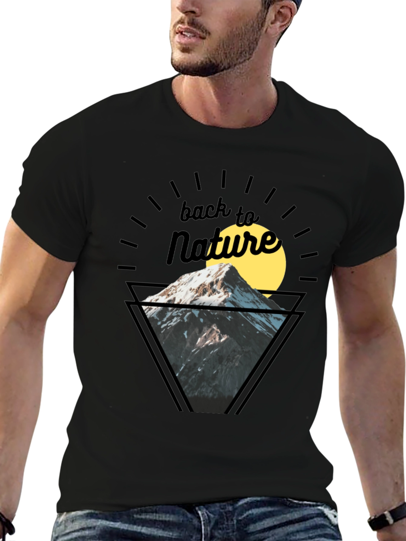 Back to Nature Mountain Graphic T-Shirt