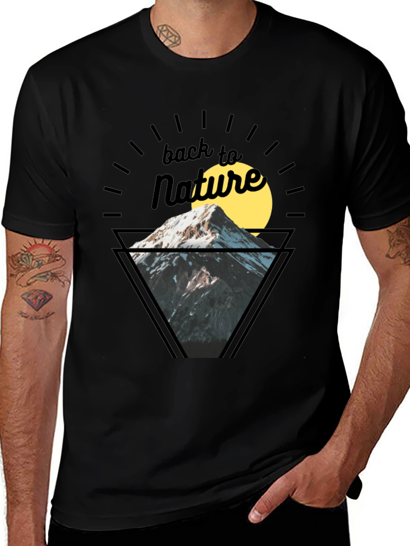 Back to Nature Mountain Graphic T-Shirt