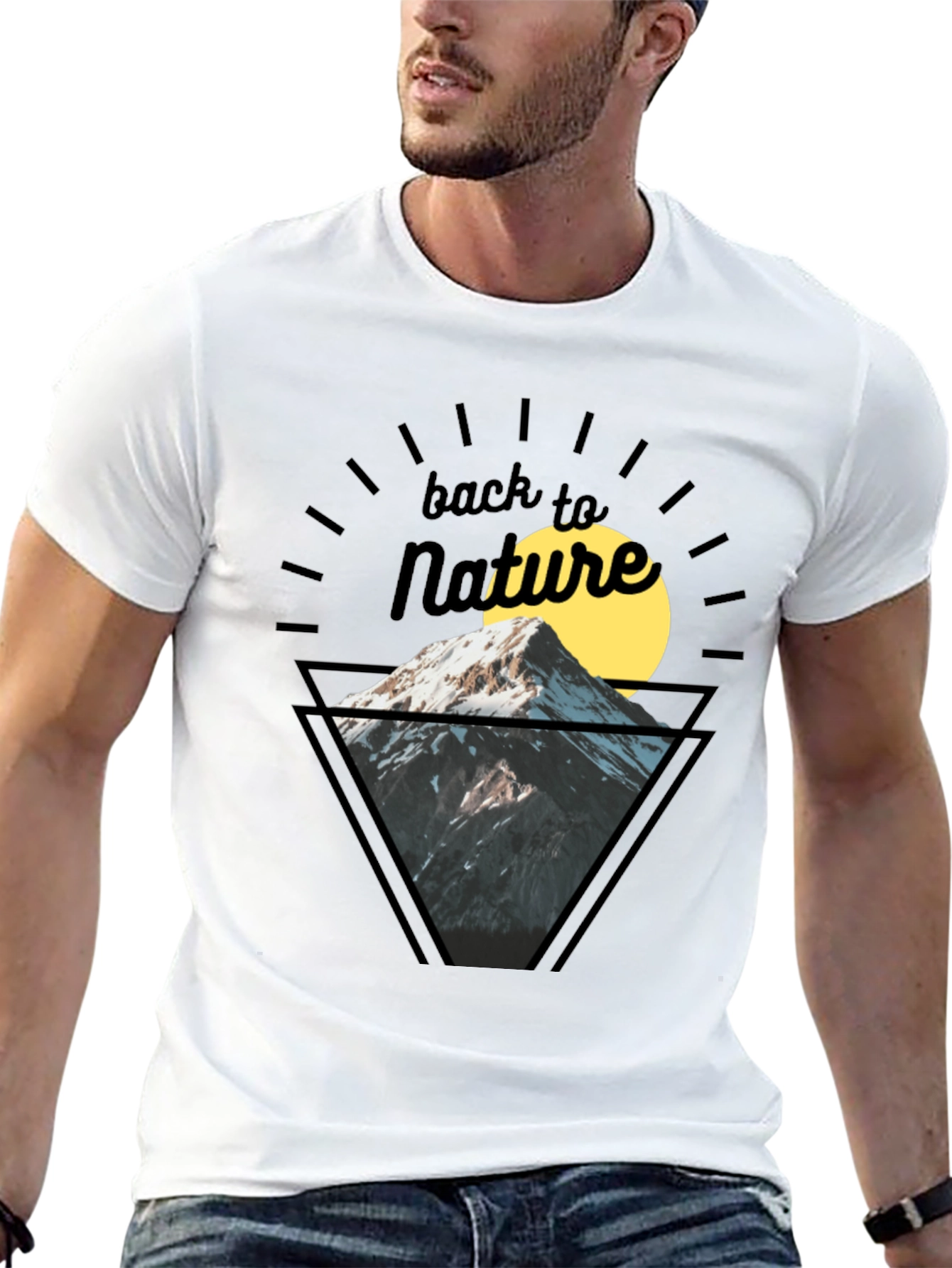 Back to Nature Mountain Graphic T-Shirt