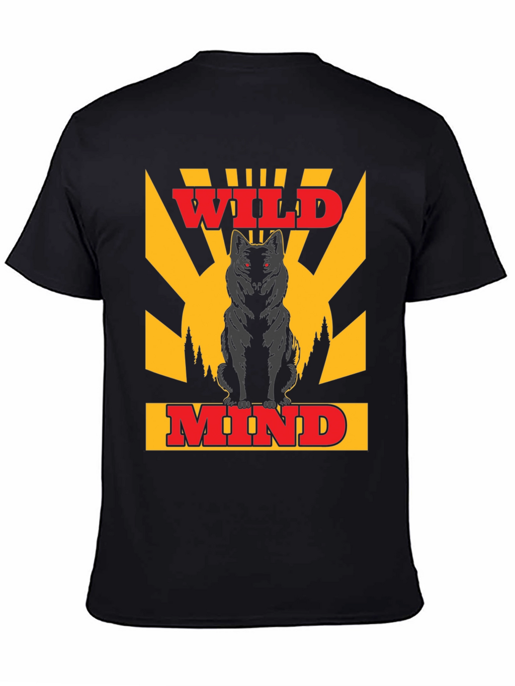 Wild Mind Wolf Graphic T-Shirt - Black