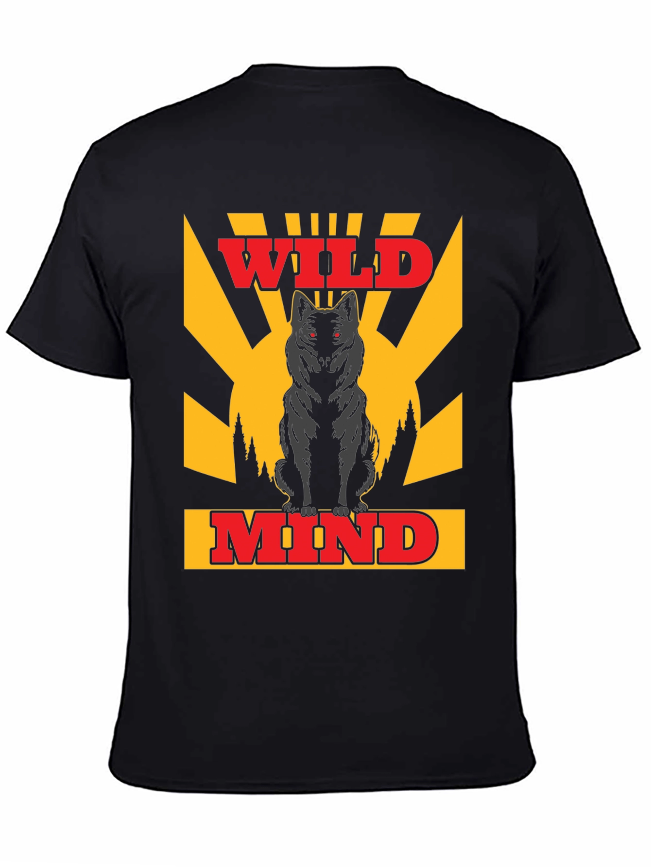 Wild Mind Wolf Graphic T-Shirt - Black