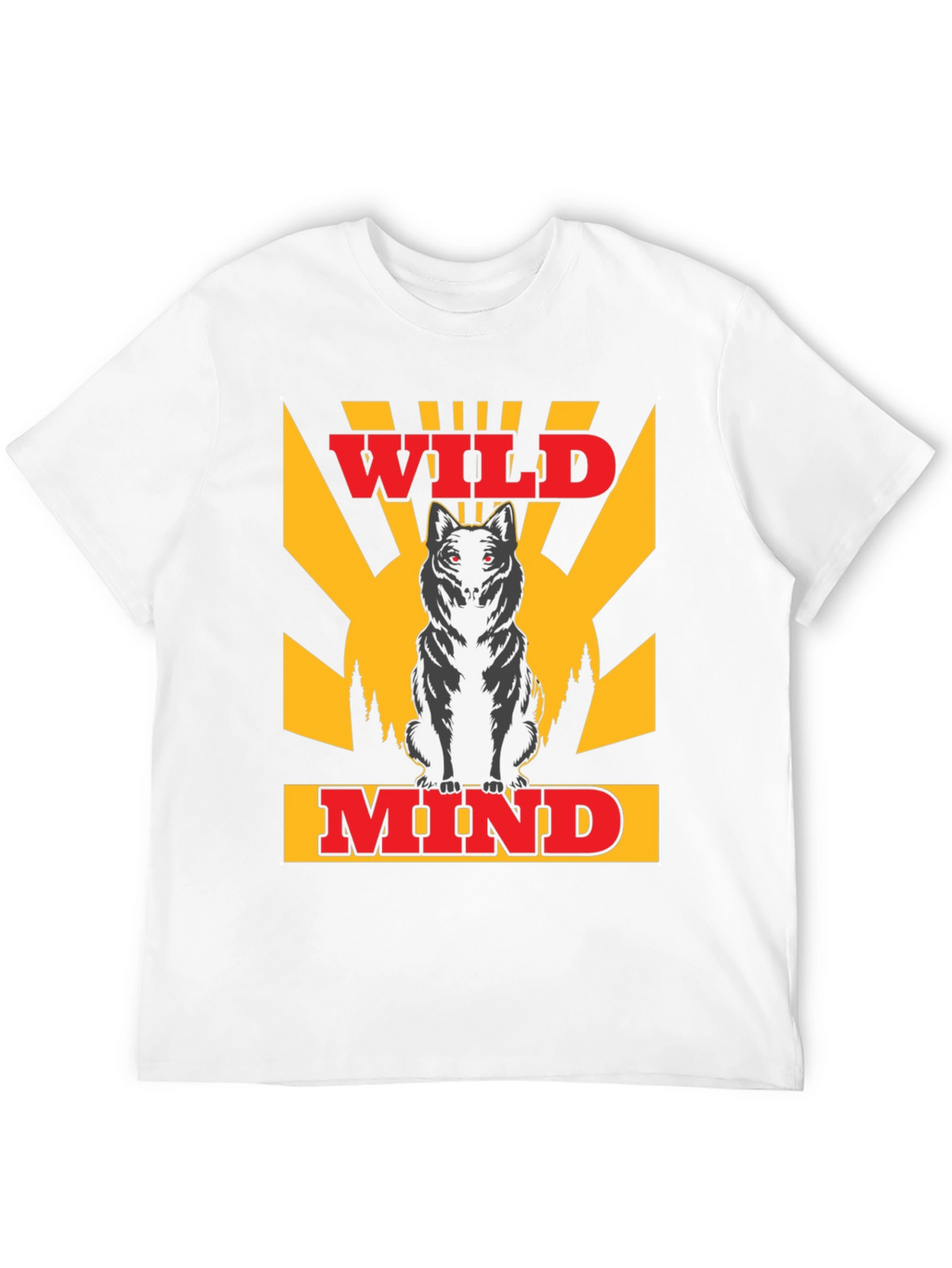 Wild Mind Wolf Graphic T-Shirt - Black