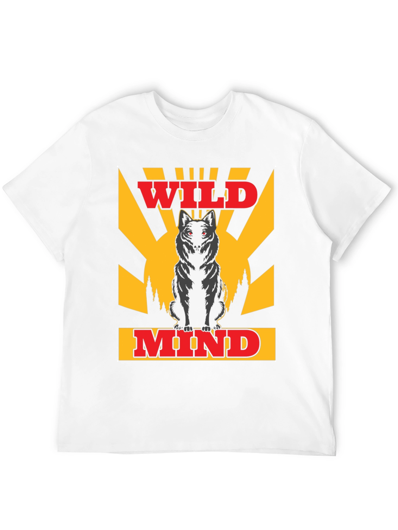Wild Mind Wolf Graphic T-Shirt - Black