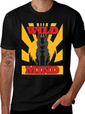 Wild Mind Wolf Graphic T-Shirt - Black