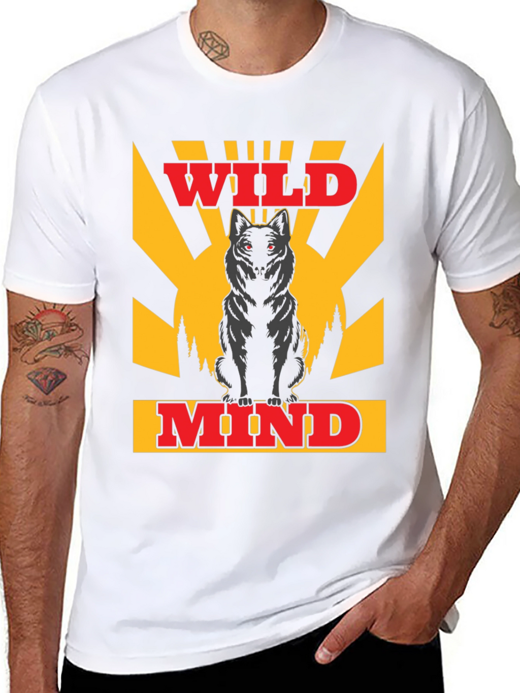 Wild Mind Wolf Graphic T-Shirt - Black