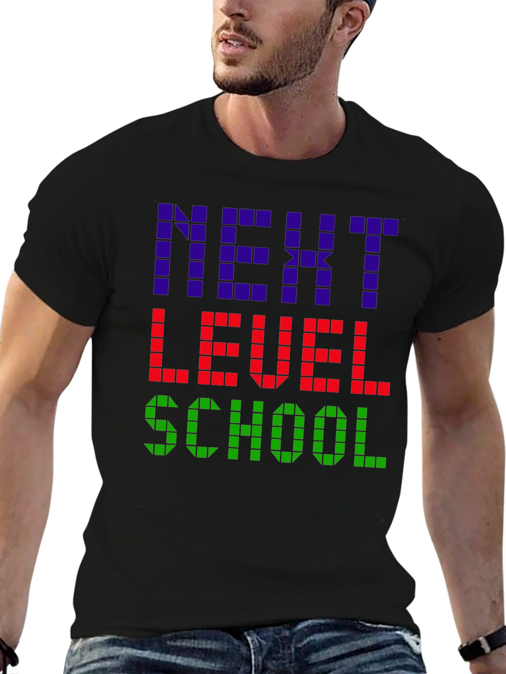 Next Level School T-Shirt - Gamer Pixel Style
