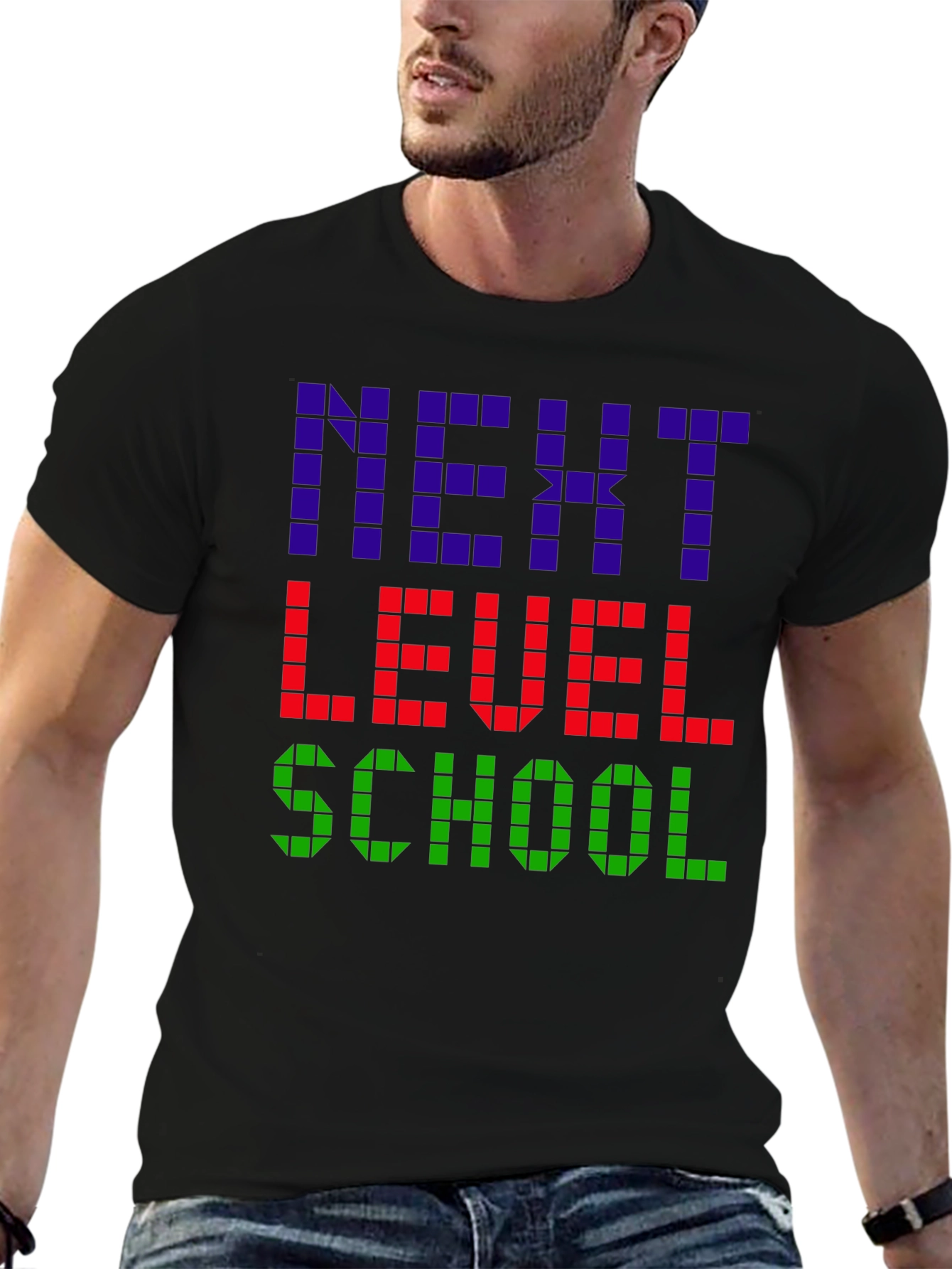 Next Level School T-Shirt - Gamer Pixel Style