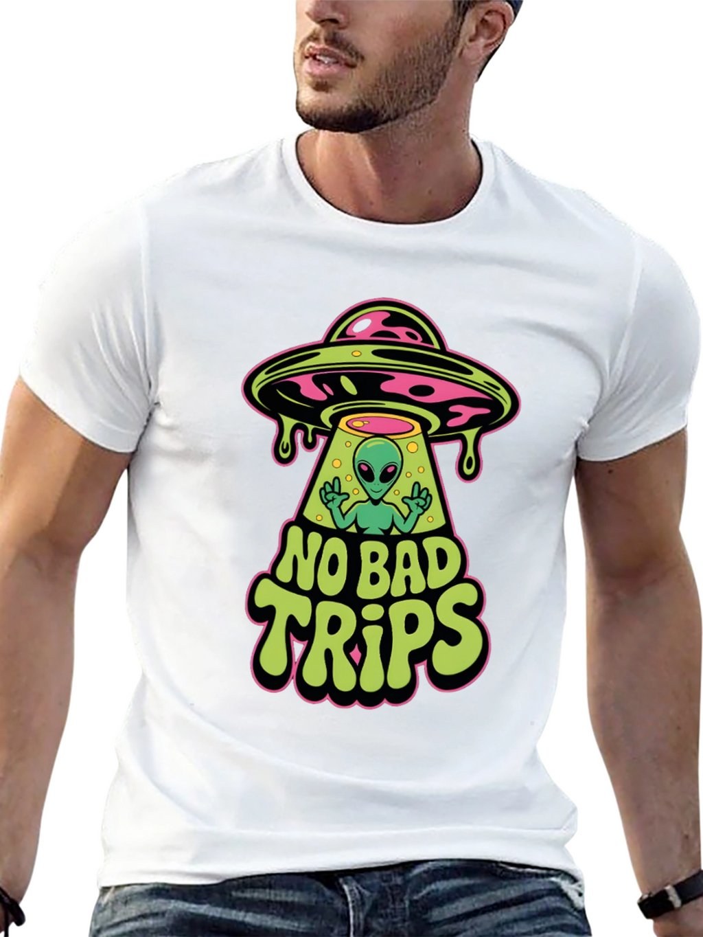 No Bad Trips Alien Graphic T-Shirt
