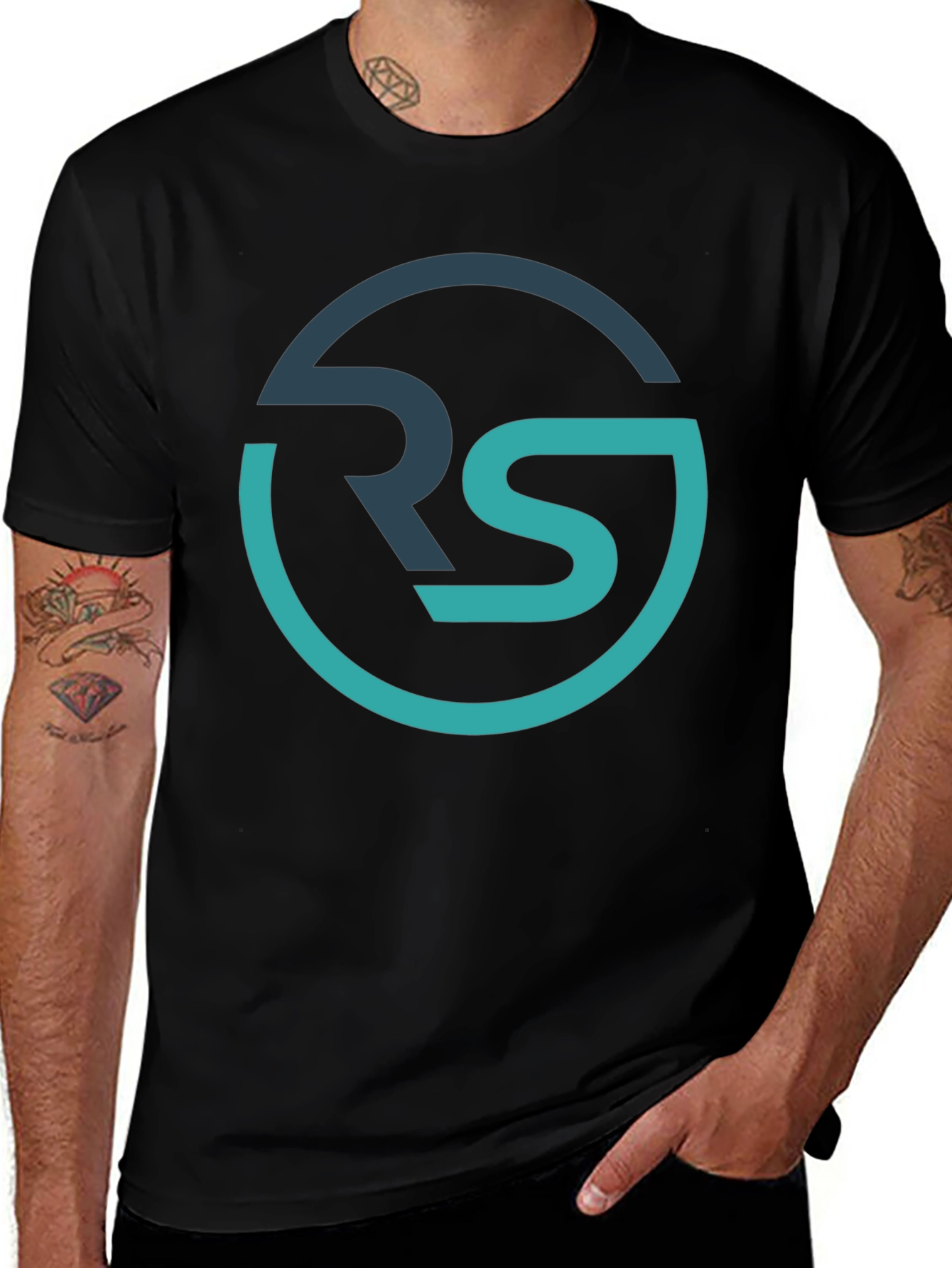 RS Graphic Tee - Stylish Mens Black T-Shirt