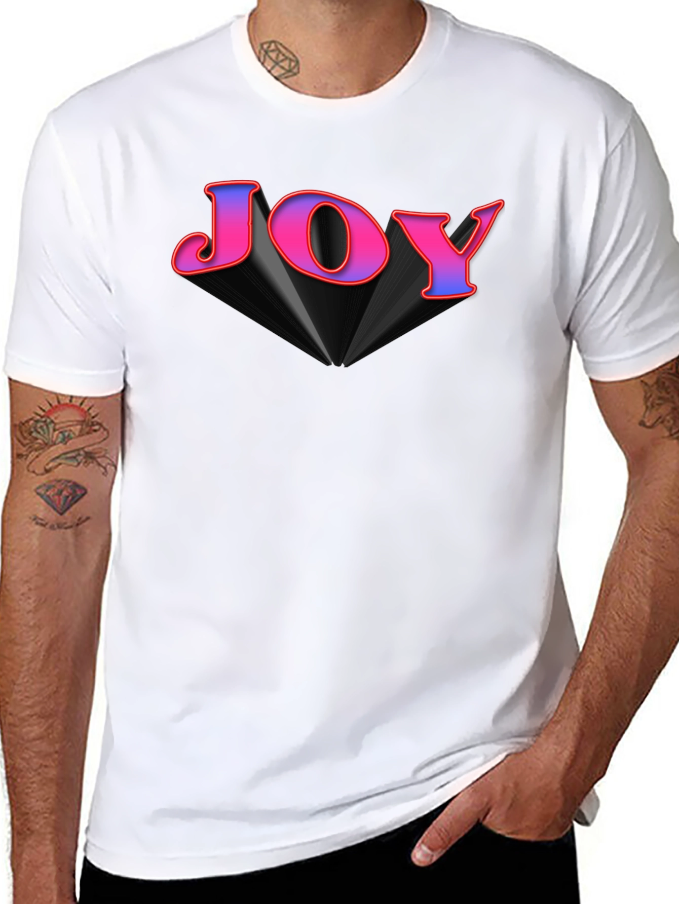 Joy Graphic Tee - Black Cotton Blend