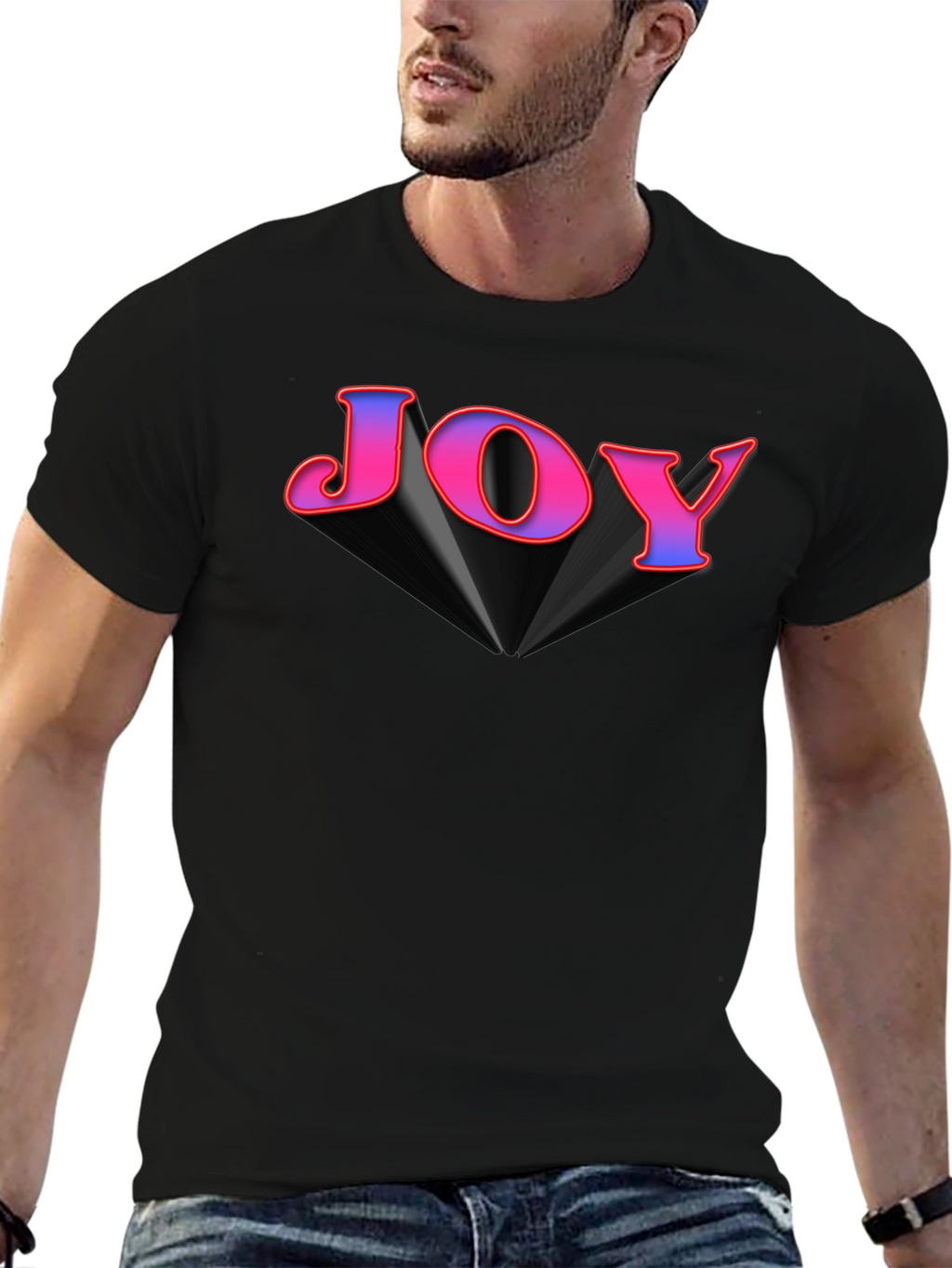 Joy Graphic Tee - Black Cotton Blend