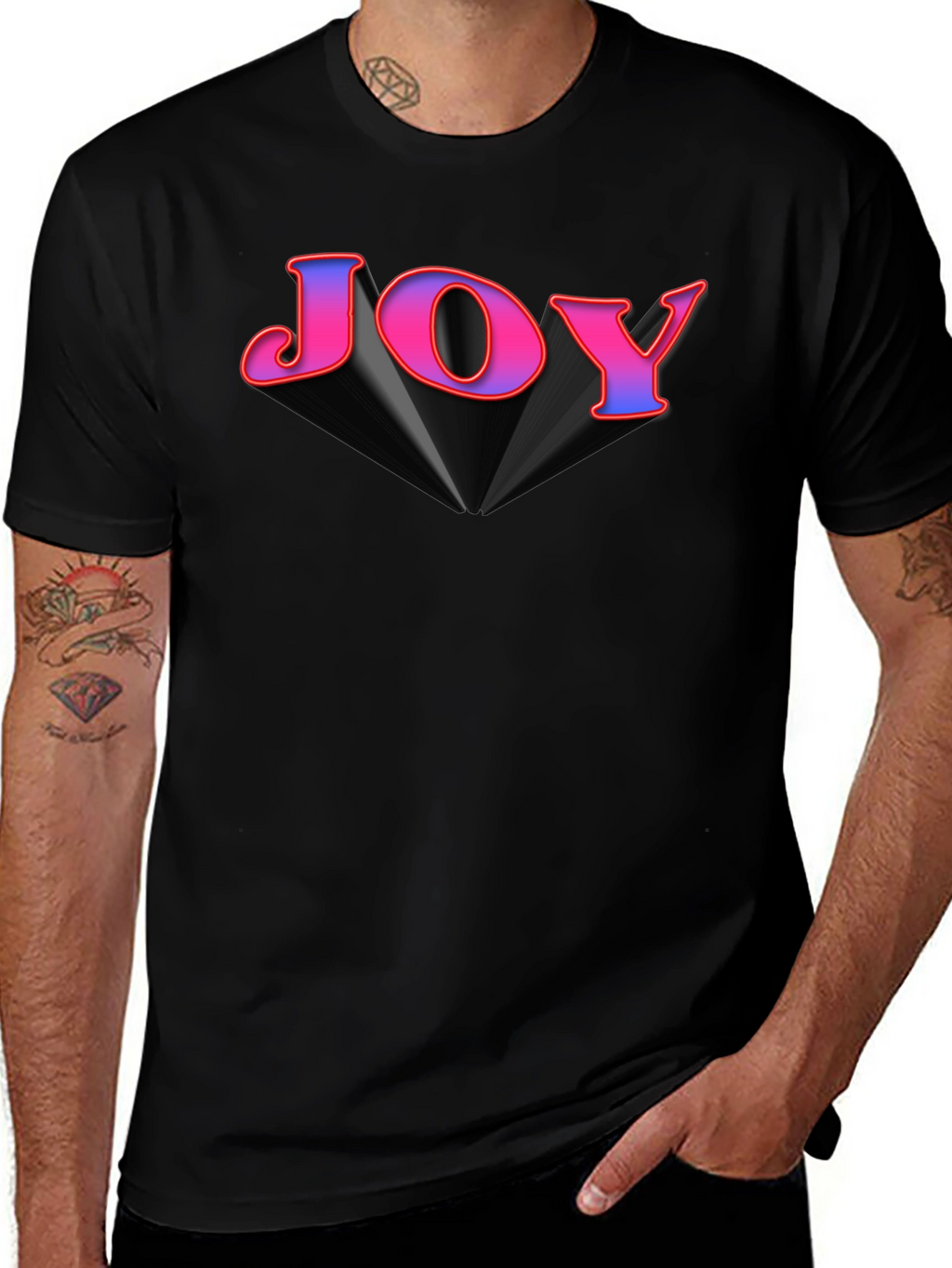 Joy Graphic Tee - Black Cotton Blend