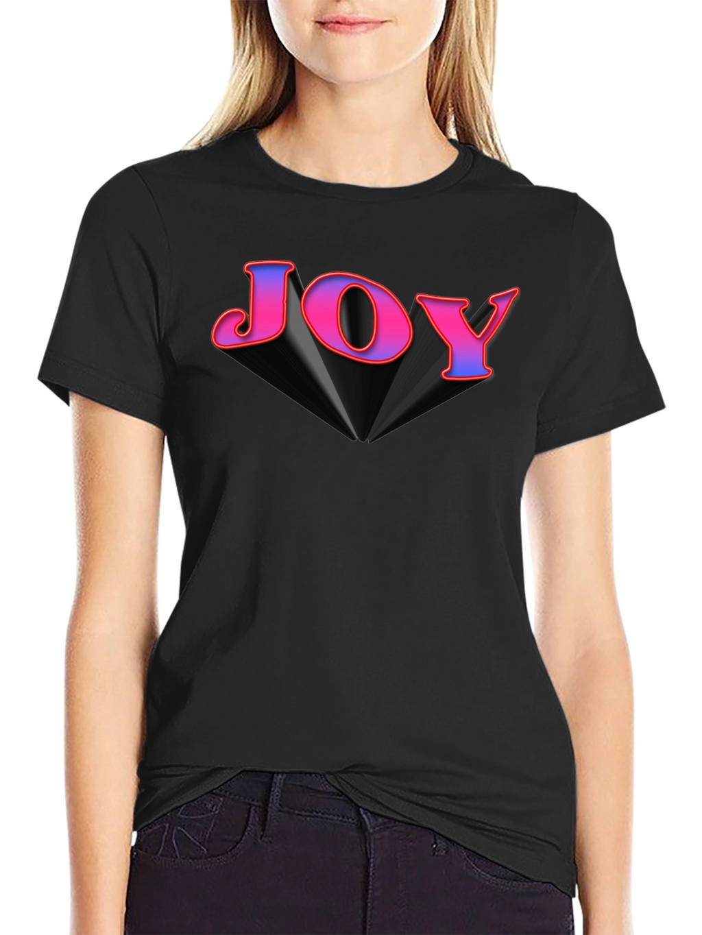 Joy Graphic Tee - Black Cotton Blend