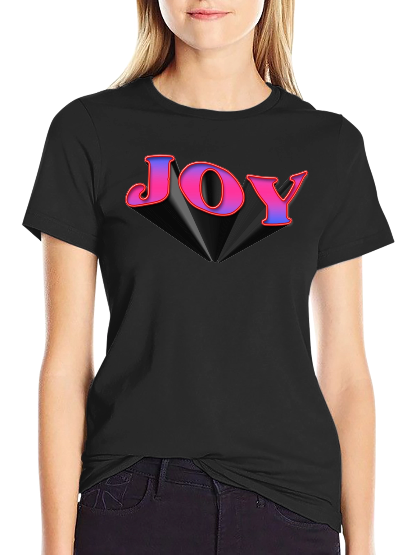 Joy Graphic Tee - Black Cotton Blend