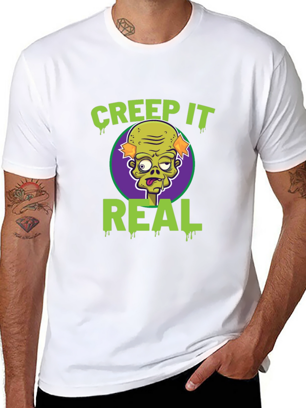 Creep It Real Zombie Graphic Tee - Halloween Fun