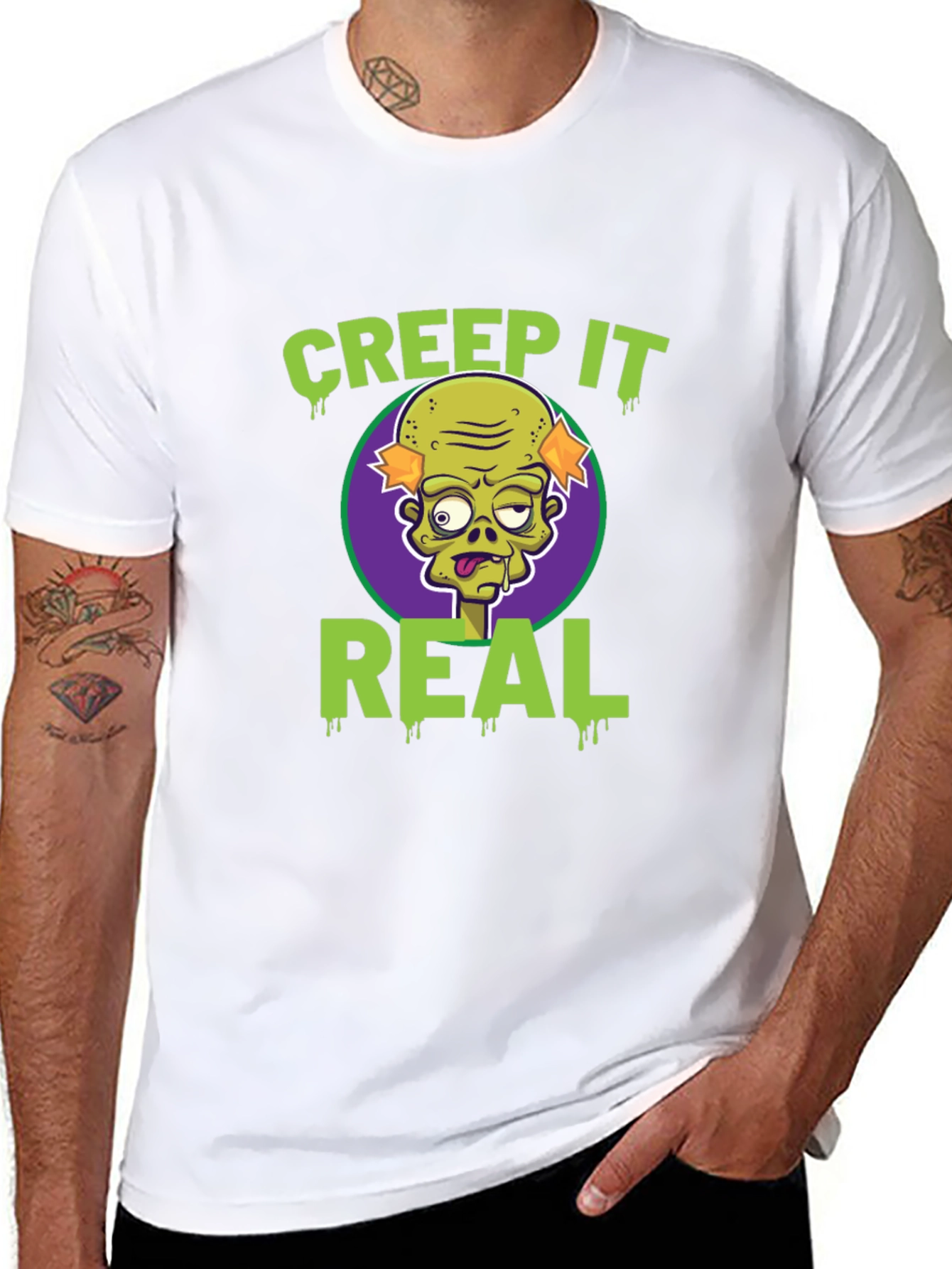 Creep It Real Zombie Graphic Tee - Halloween Fun