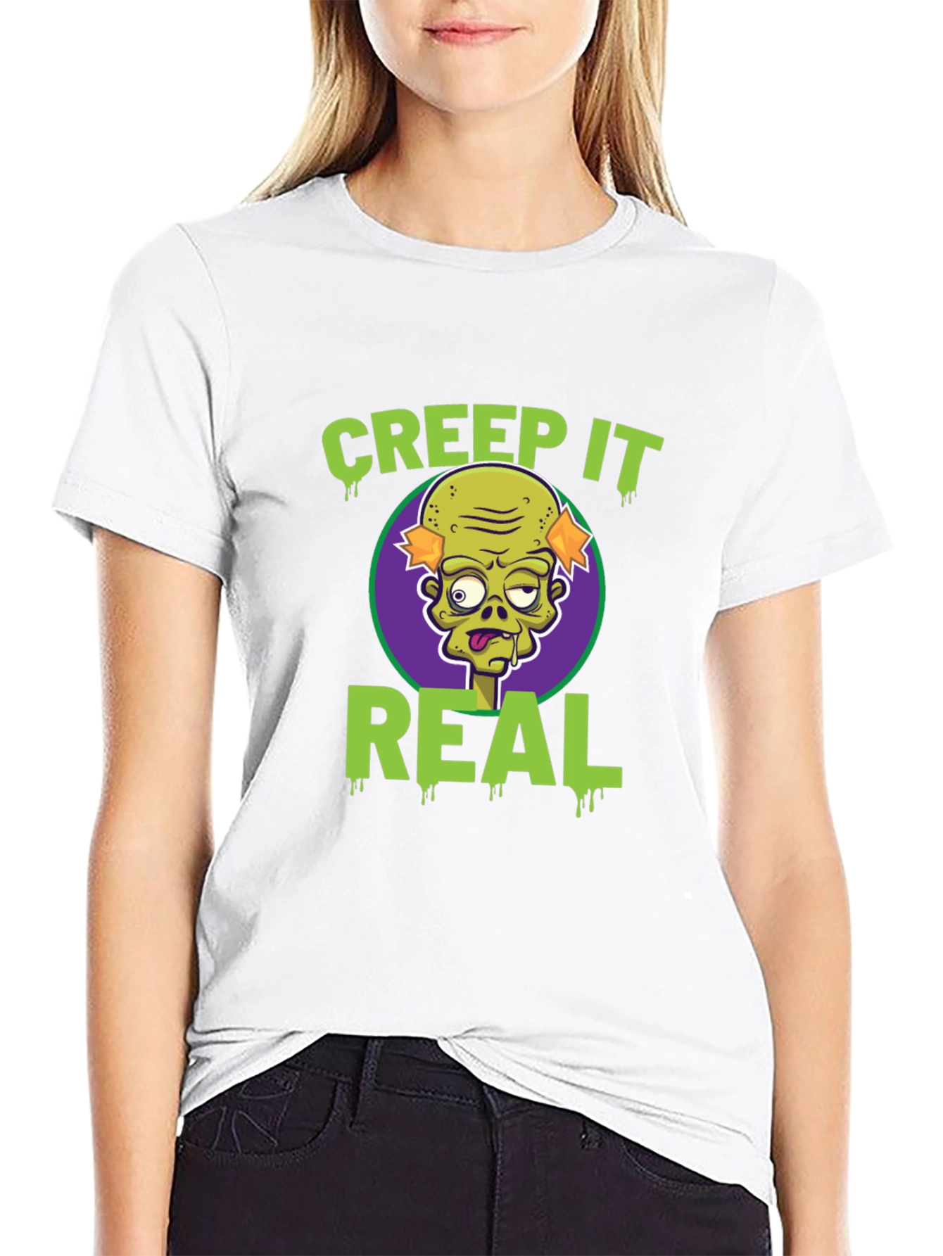 Creep It Real Zombie Graphic Tee - Halloween Fun