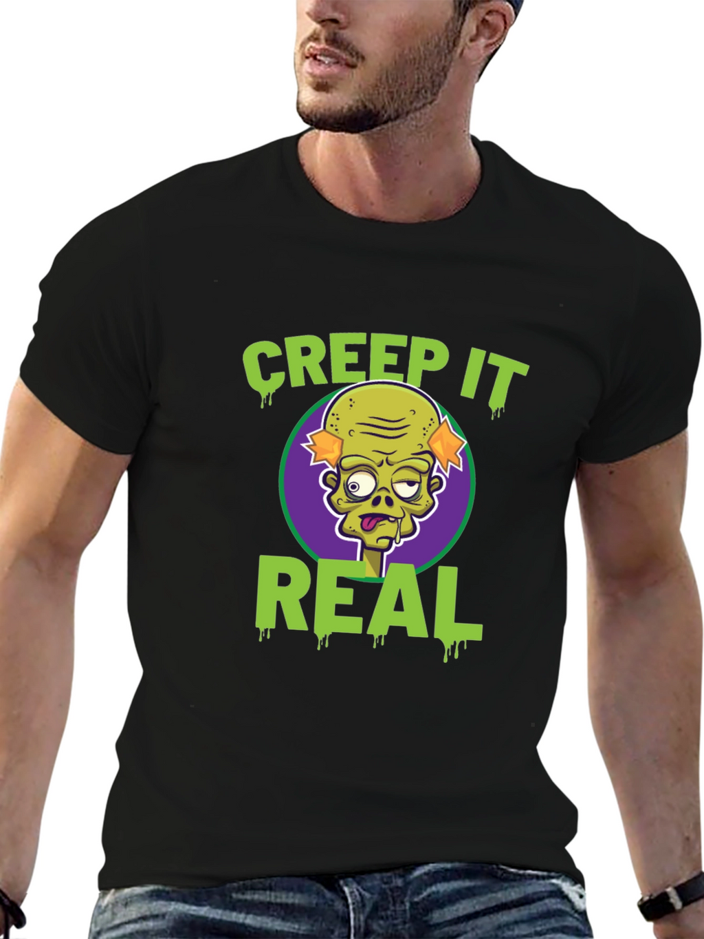 Creep It Real Zombie Graphic Tee - Halloween Fun