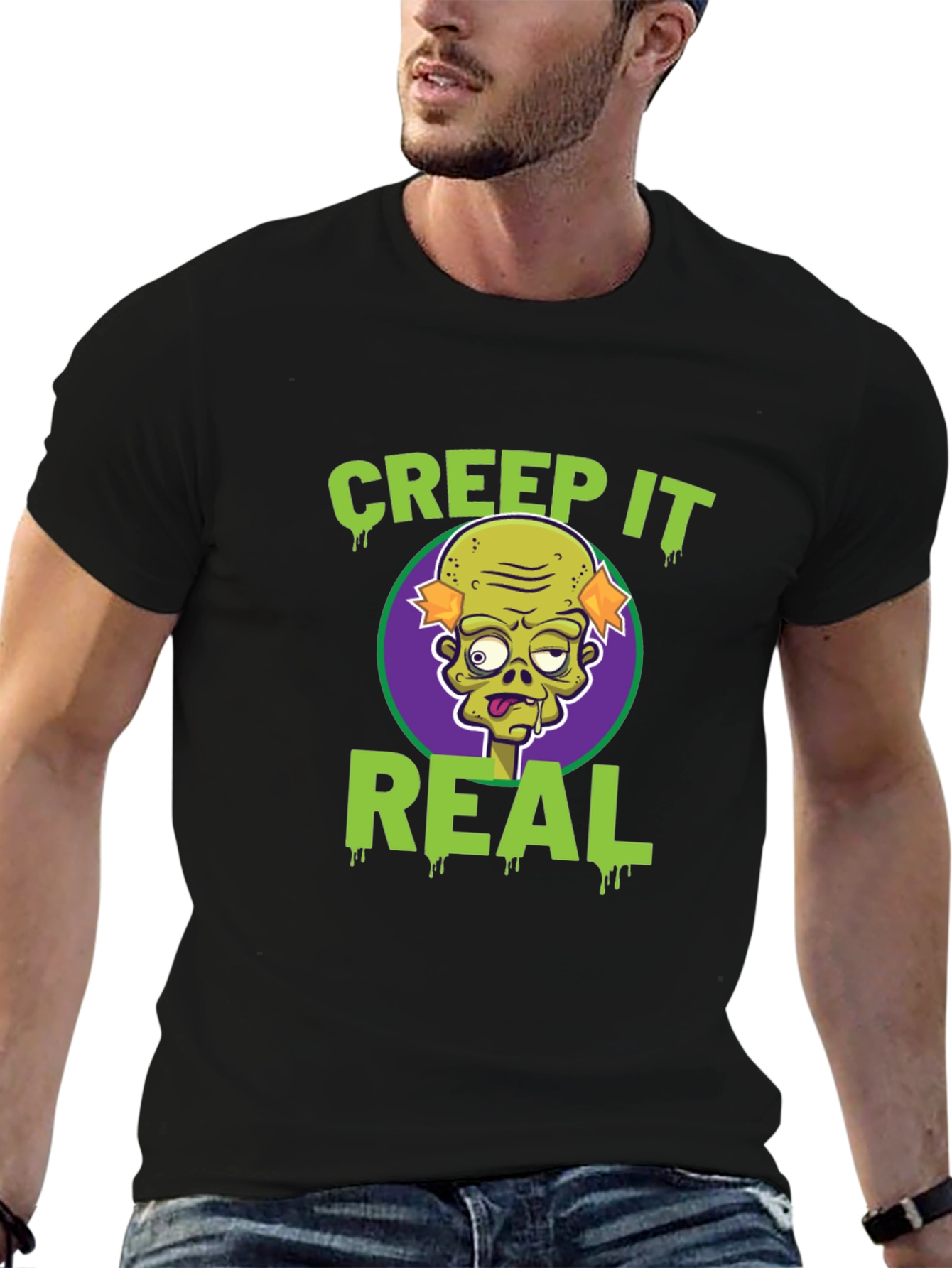 Creep It Real Zombie Graphic Tee - Halloween Fun