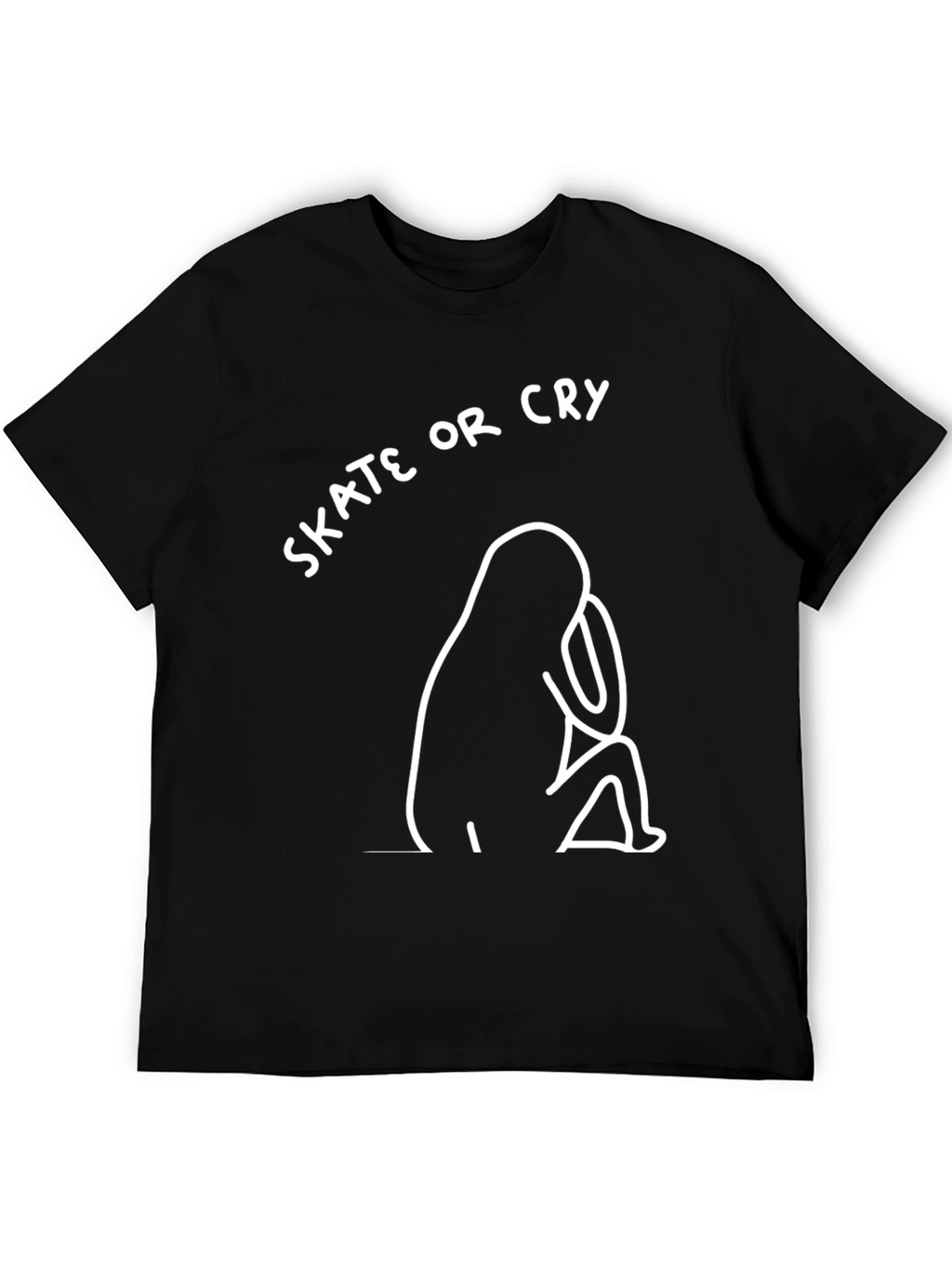 Skate or Cry Black Graphic Tee