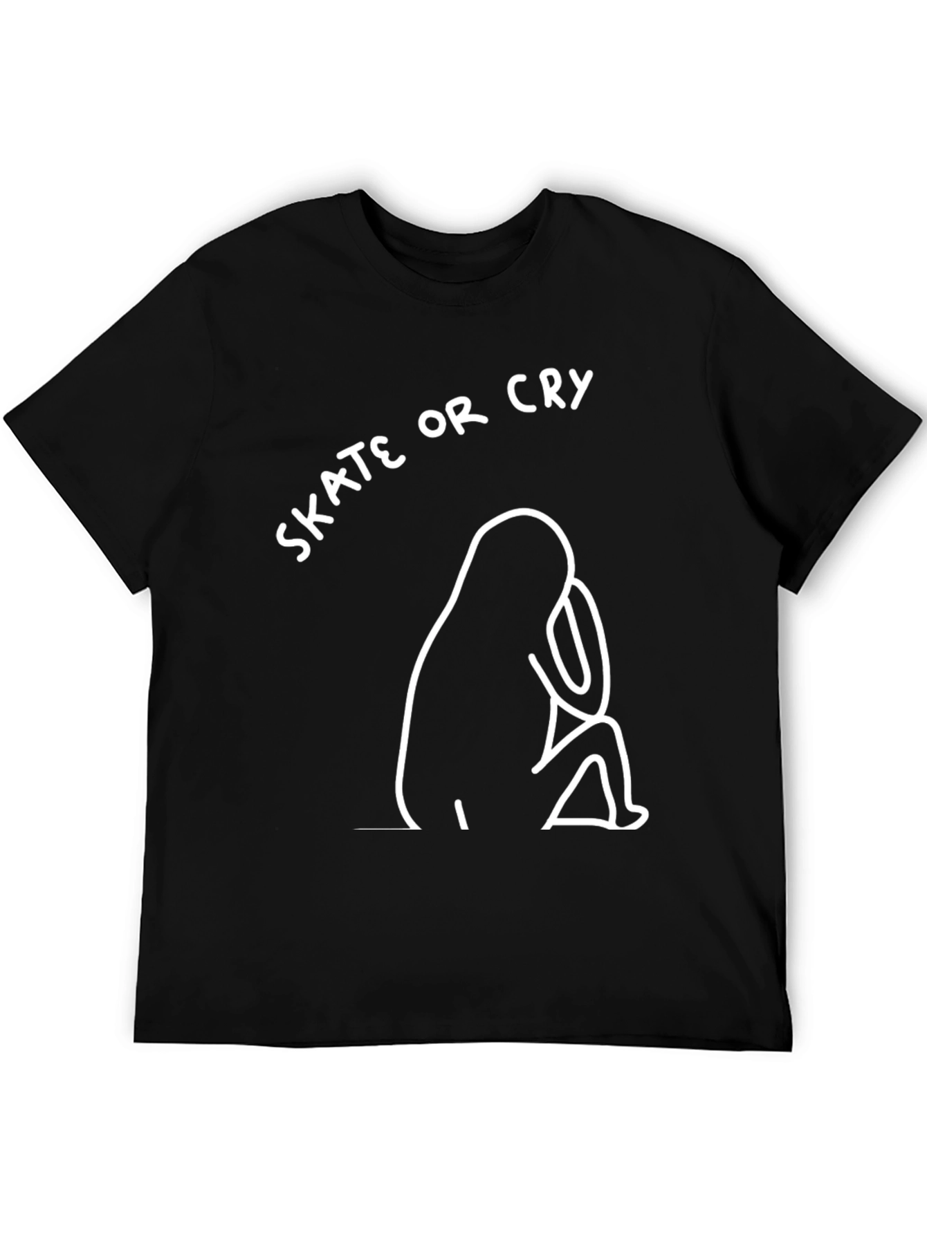 Skate or Cry Black Graphic Tee