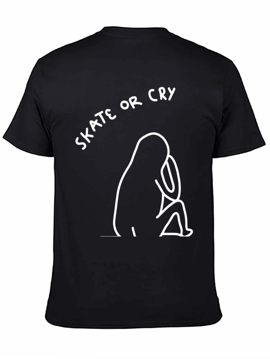 Skate or Cry Black Graphic Tee