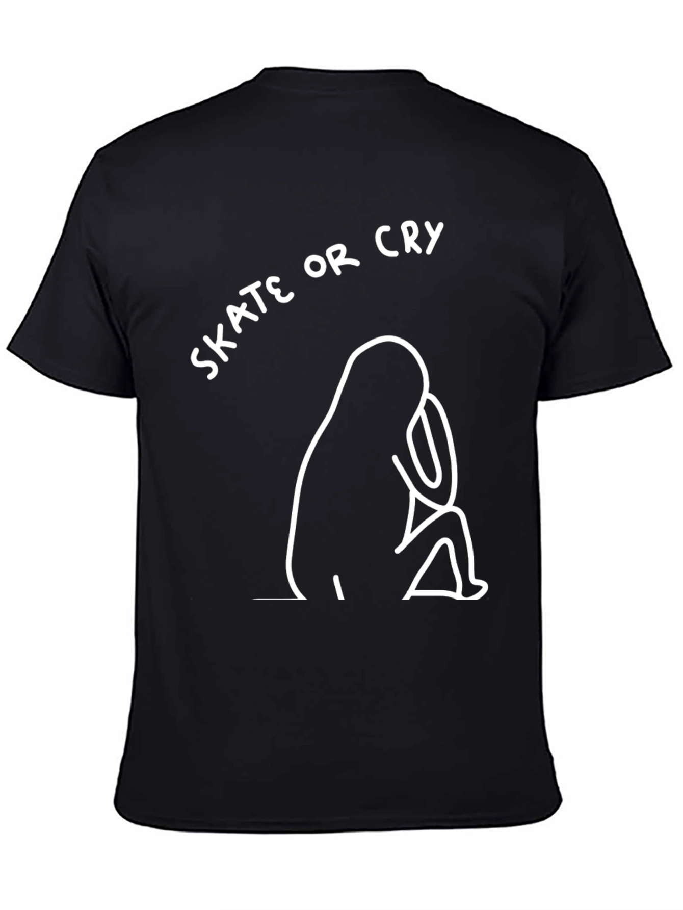 Skate or Cry Black Graphic Tee