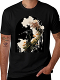 Nature Silhouette Graphic Tee - Black Cotton Blend