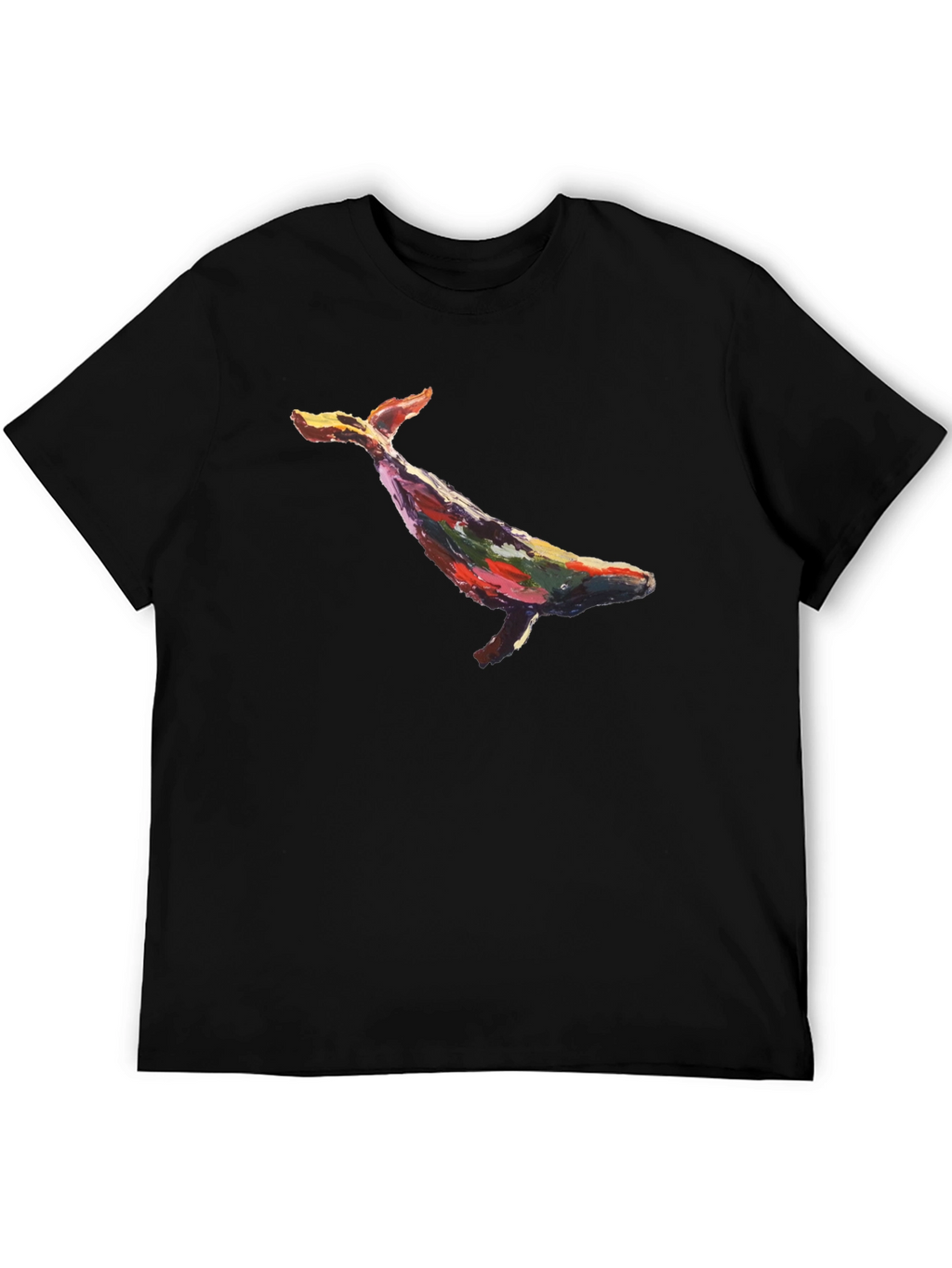 Whale Art Graphic Black T-Shirt