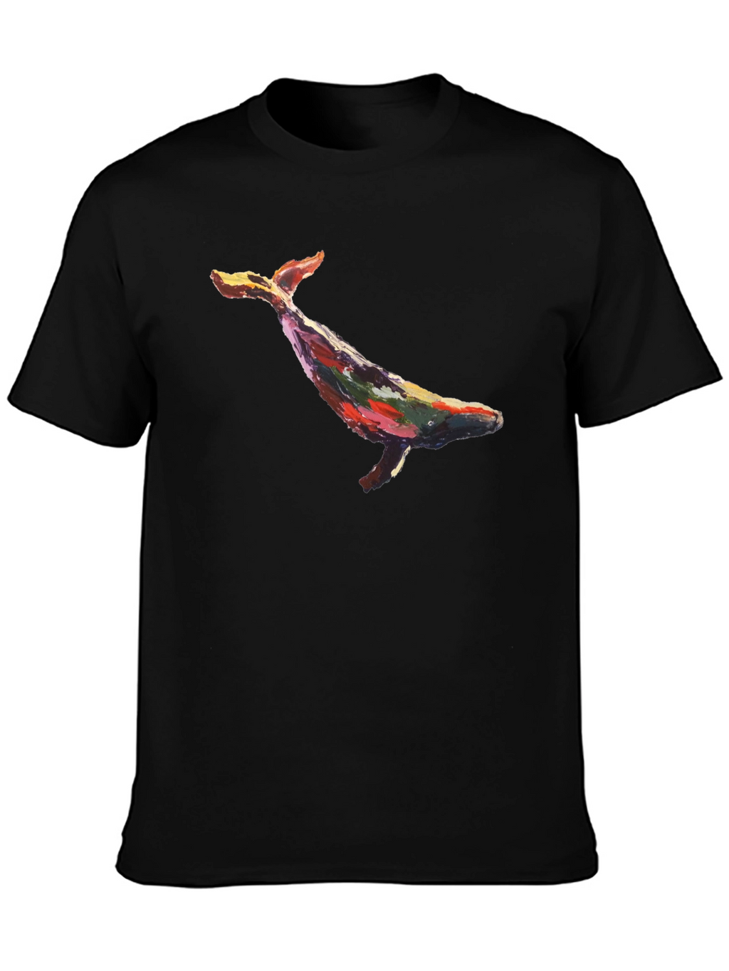 Whale Art Graphic Black T-Shirt