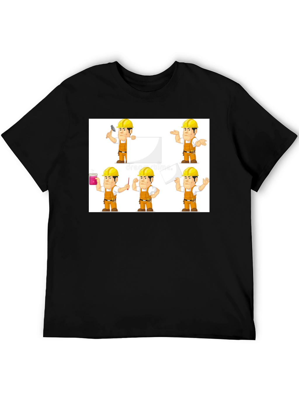 Construction Worker Cartoon T-Shirt