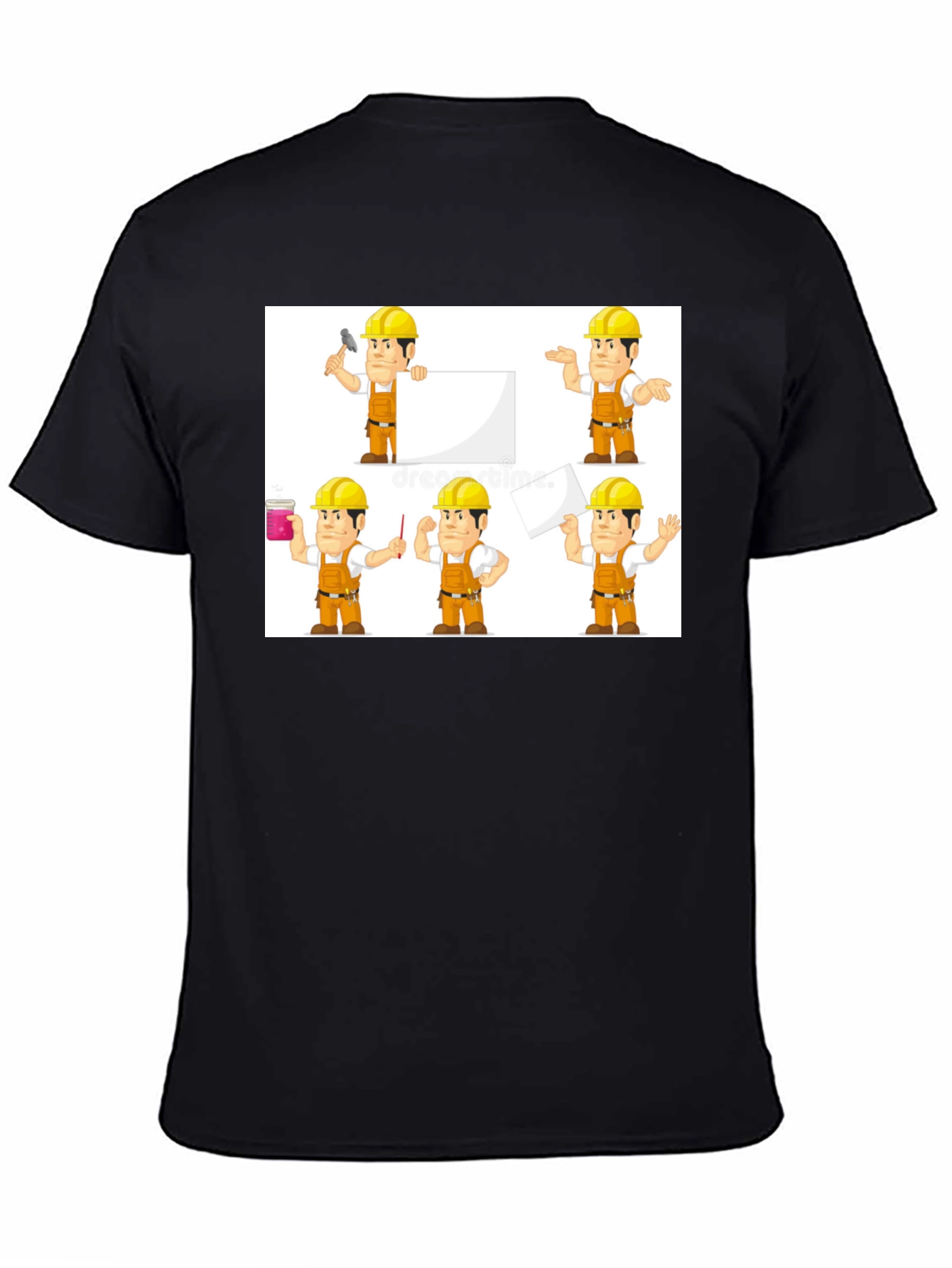 Construction Worker Cartoon T-Shirt
