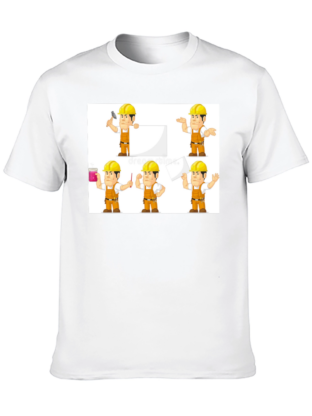 Construction Worker Cartoon T-Shirt