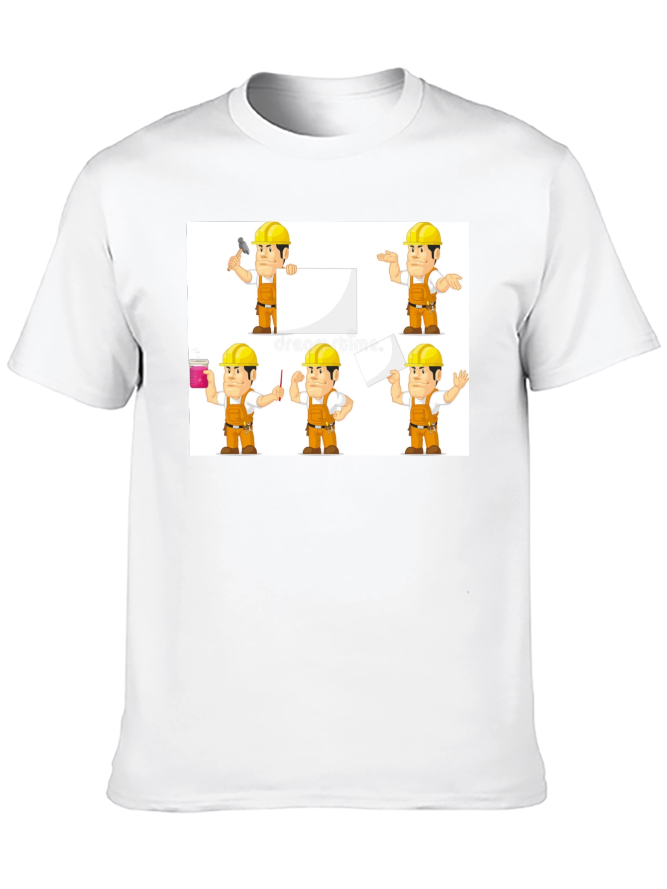 Construction Worker Cartoon T-Shirt