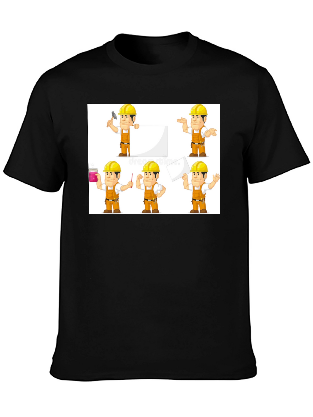 Construction Worker Cartoon T-Shirt